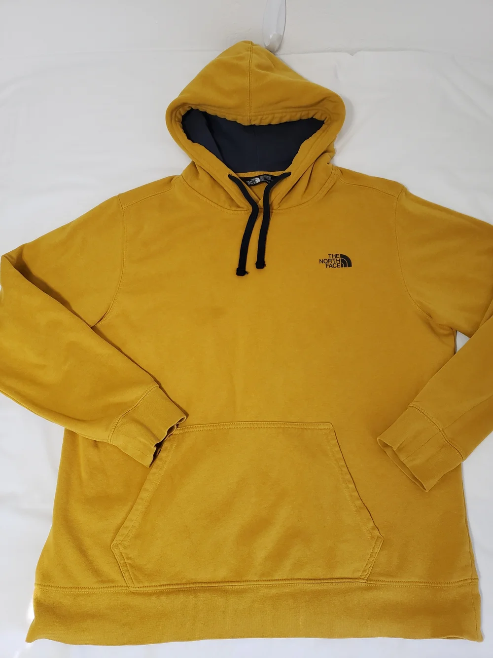 North Face Men’s Large Mustard Yellow Graphic Pullover Hoodie CA Since 66